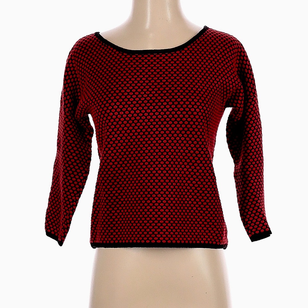 EXPRESS SWEATER RED AND BLACK DOT